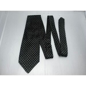 HAROLD POWELL Silk Tie Dark Green Micro Diamond Pattern Formal Neckwear